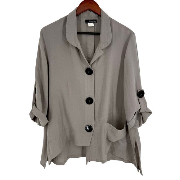 Moonlight by Y & S XL Gray Wearable Art to Wear Autumn Shirt Top Winter Cozy - Picture 1 of 6